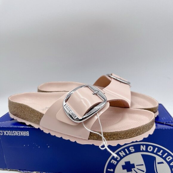 Birkenstock Madrid Big Buckle Sandal High Shine Rose Patent Leather 38 US 7- 7.5 - Picture 5 of 15